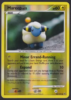 Pokemon Mareep 82/127 Reverse Holo Platinum Yuka Morii - Image 1