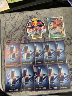 Red Bull Promo Cards Double Don set x10 OnePiece tcg + Monkey D. Luffy + sticker - Image 1