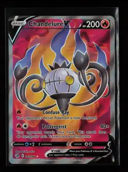 Chandelure V (Full Art) 247/264 Ultra Rare SWSH08: Fusion Strike Pokemon Card - Image 1