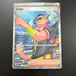 Pokemon TCG Judge Trainer DRI 222/182 Ultra Rare Full Art Holo Card - Image 1
