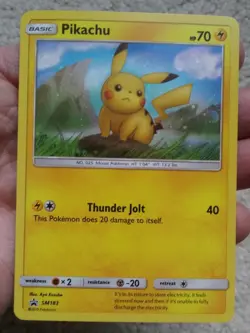Pikachu SM183 Black Star Promo Cosmos Holo Pokemon Card 2019 - LP - Image 1