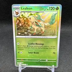 Pokemon Prismatic Evolutions Leafeon Master Ball #005/131 Holo Pack Fresh - Image 1