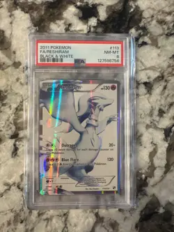 2011 POKEMON BLACK WHITE RESHIRAM #113 FULL ART PSA 8 NM-MT - Image 1