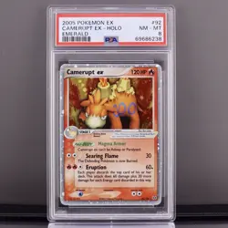 2005 Pokemon EX Emerald Camerupt ex Holo 92/106 PSA 8 NM-MT - Image 1