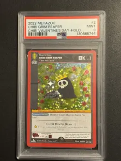 Metazoo Valentines Day Promo Chibi Grim Reaper 2/12 Full Holo Card PSA 9 MINT - Image 1