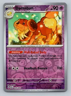 Pokemon Dachsbun SV: Paldean Fates 039/091 Near Mint NM Reverse Holo - Image 1