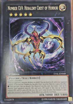 Yugioh LVAL-EN049 Number C69: Heraldry Crest of Horror Card Game 1st Ed. TCG CCG - Image 1
