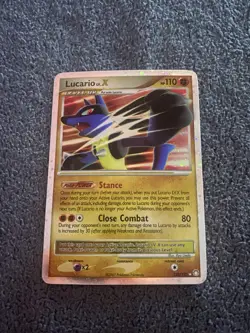 Pokemon Lucario LV.X 122/123 Holo Card Nintendo 2007 English - Image 2