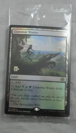 Magic The Gathering Llanowar Wastes Rare Prerelease Foil Card BRO - Image 1