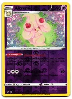 Alcremie 081/185 - Vivid Voltage Rare Pokemon TCG Reverse Holo - M/LP Card - Image 1