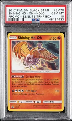 2017 POKEMON SM BLACK STAR PROMO #SM70 SHINING HO-OH-HOLO PSA 10 - Image 1
