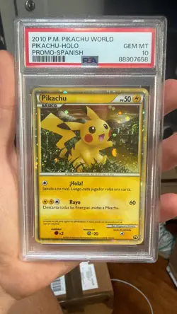 PSA 10 Pikachu Holo Promo Spanish World Collection 2010 Japanese Pokemon - Image 1