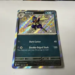 Bisharp 186/091 - Shiny Holo Rare - Paldean Fates Pokemon Card NM - Image 2