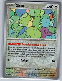 Ditto 132/165 Reverse Holo SV: Scarlet & Violet 151 - Pokemon Card - NM - Image 1