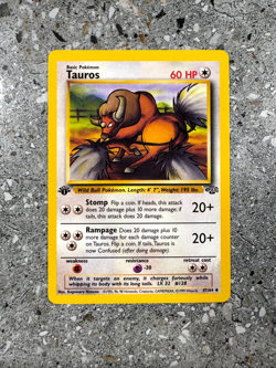 Pokemon TCG Cards 1st Edition Tauros 47/64 Jungle Uncommon - Image 1