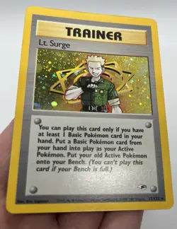 Pokemon TCG Lt. Surge Gym Heroes 17/132 Holo Rare Trainer Wizards 2000 - Image 1