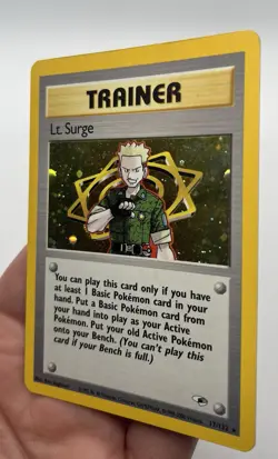 Pokemon TCG Lt. Surge Gym Heroes 17/132 Holo Rare Trainer Wizards 2000 - Image 2