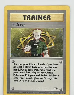Pokemon TCG Lt. Surge Gym Heroes 17/132 Holo Rare Trainer Wizards 2000 - Image 4