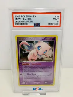 MEW-HOLO ☆ LEGEND MAKER ☆ REVERSE HOLO STAMP ☆ POKEMON EX ☆ 2006 ☆ PSA 9 ☆ - Image 1