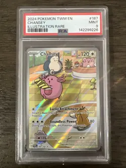 Chansey Twilight Masquerade #187/167 Illustration Rare Pokemon PSA 9 MINT 2024 - Image 1