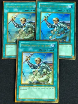 YUGIOH REINFORCEMENT OF THE ARMY GLD1-EN032 GOLD X3 NM - Image 1
