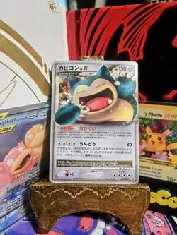 2008 Light Played Pokemon TCG Snorlax LV.X 127/DP-P Domino Pizza Promo Japanese - Image 2