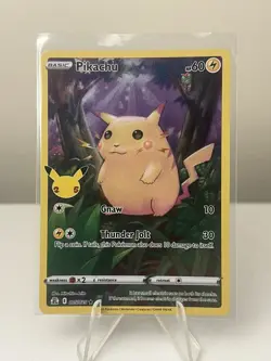 Pokemon TCG Pikachu 05/25 Celebrations 25th Anniversary Card NM - Image 1