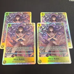 Nico Robin EB03-055 SR Foil English One Piece TCG Card Near Mint x 4 Play set - Image 1