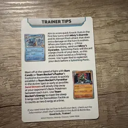 Destined Rivals Build and Battle Trainer Tips Card: Team Rocket's Mewtwo (v1) - Image 2