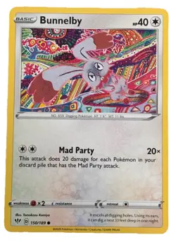New: 2020 Pokemon TCG Bunnelby 150 Swsh03: Darkness Ablaze Regular Common - Image 1