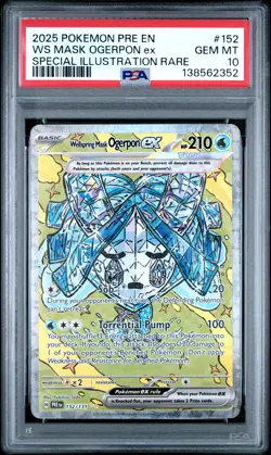 2025 Pokemon Prismatic Evolutions #152 Wellspring Mask Ogerpon Ex - PSA 10 - Image 1