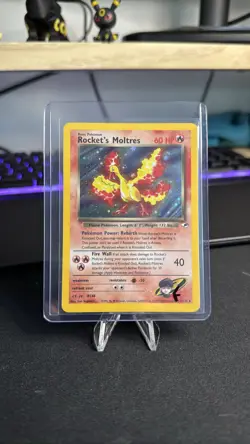 Pokemon TCG Rocket's Moltres 12/132 Gym Heroes Holo Unlimited WOTC - Image 1