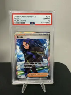 2023 Pokemon Obsidian Flames Geeta Full Art Trainer Ultra Rare #218/197 PSA 10 - Image 1