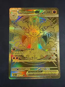 Pokemon Mega Lucario EX 188/132 Me01 Mega Evolution Holo 340 HP Mega Hyper Rare - Image 1