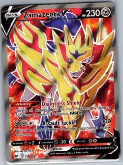 Zamazenta V (Full Art) 196/202 Sword & Shield Base Set - Pokemon Card - LP - Image 1