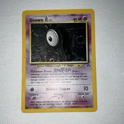 Pokemon Unown [A] Holo Rare 40 HP Neo Discovery 14/75 2001 English TCG Card - Image 1