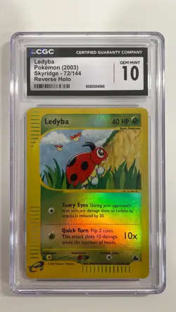 💎GEM MINT💎 CGC 10 Ledyba Skyridge REVERSE HOLO #72 Graded Pokemon Card - Image 1