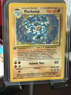 Machamp 8/102 1st Edition Holo Rare Deck Exclusives Base Set Pokemon TCG HP - Image 1