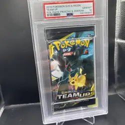 PSA 10 Gem Mint 2019 POKEMON SUN & MOON TEAM UP BOOSTER PACK Pikachu and Zekrom - Image 3