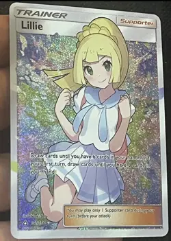 Lillie Custom Card TCG glitter Holo alt art Fan Art Nm - Image 1