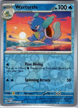 Wartortle 008/165 Reverse Holo SV: Scarlet & Violet 151 - Pokemon Card - NM - Image 1