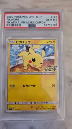 2020 PSA 10 Japanese Pokemon Pikachu Pika Pika! Promo Card 125/S-P - Image 1