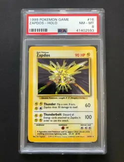 1999 Zapdos Holo PSA 8 Mint Game 16/102 Vintage Rare Pokemon Card 16 Base Set - Image 1