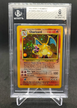 Pokemon Base Set 2 Charizard 4/130 Holo Beckett (BGS) 8 NM-MT - Mouth Swirl! - Image 1