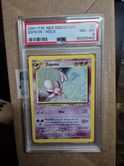 Pokemon TCG Espeon Holo Neo Discovery 1 /75 Psa 8 - Image 1