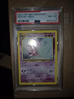 Pokemon TCG Espeon Holo Neo Discovery 1 /75 Psa 8 - Image 2