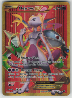 Pokemon XY BREAKthrough Mewtwo EX 164/162 Secret Rare Full Art DAMAGED - Image 1