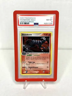 2005 POKEMON EX UNSEEN FORCES #7 HOUNDOOM-HOLO PSA 8🔥 Guard Included! - Image 1
