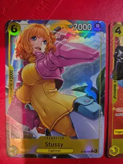 Bandai One Piece Card Game Egghead Holo Character Lot Stussy Nico Robin 2 Cards - Image 2