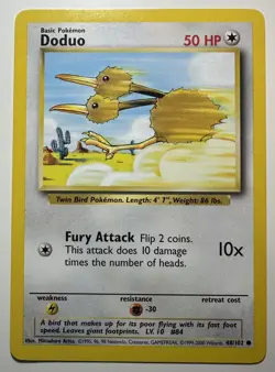 Doduo - 48/102 - Common - Pokemon TCG Unlimited Base Set WOTC 1999 LP - Image 1